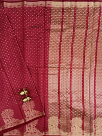 Tussar Silk Cotton Saree - Maroon