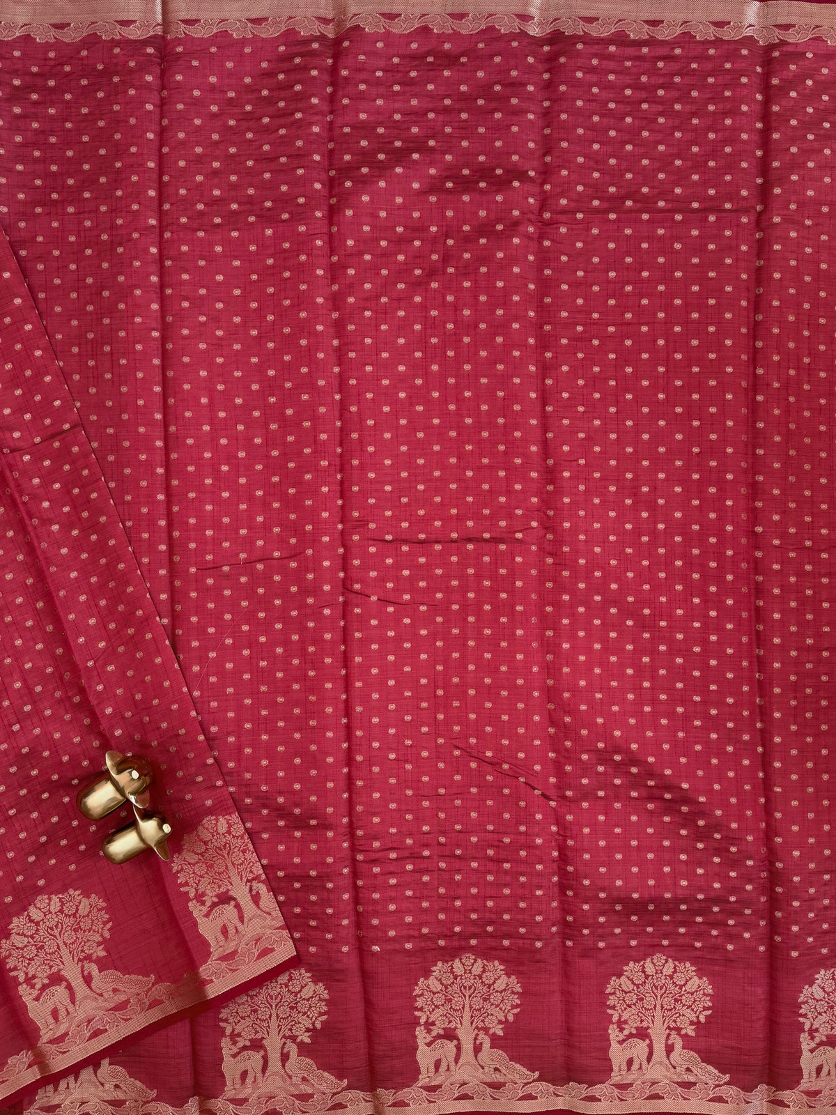 Tussar Silk Cotton Saree - Maroon