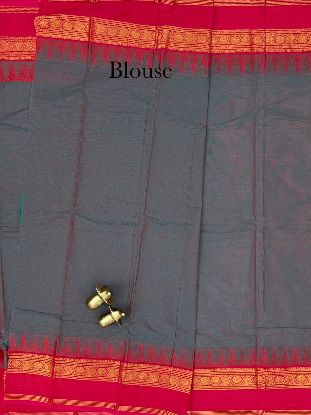 Chettinad Cotton Sarees - Dual Shade of Peacock Blue with Pink