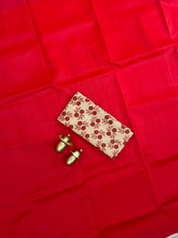 Handwoven Mangalagiri Plain Pattu Saree - Red