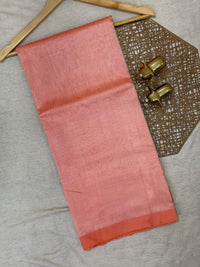 Handwoven Mangalagiri Plain Pattu Saree - Light Peach