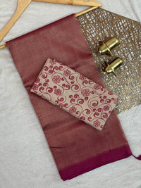 Handwoven Mangalagiri Plain Pattu Saree - Dark Onion pink