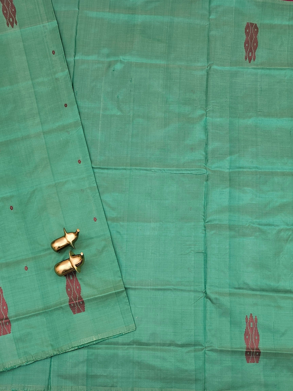 Green with Magenta Pink Chinnalampattu Saree with Blouse