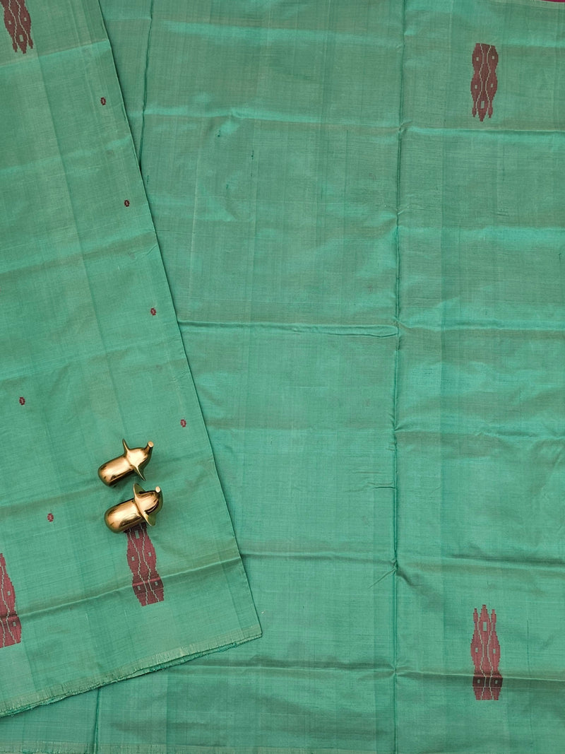 Green with Magenta Pink Chinnalampattu Saree with Blouse