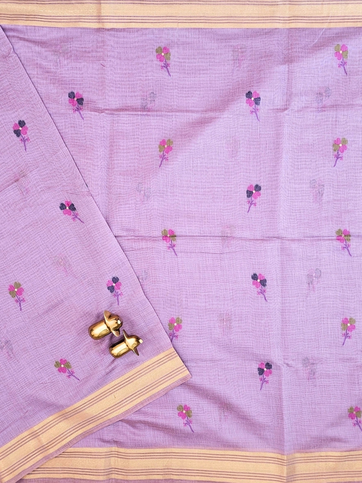 Soft Cotton with Weaving Floral Pattern  - Lavender