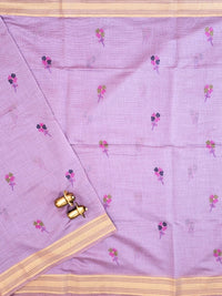 Soft Cotton with Weaving Floral Pattern  - Lavender