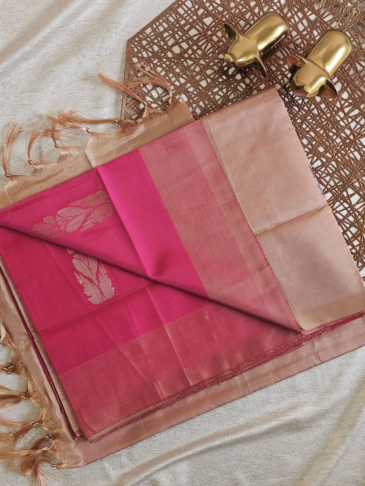 Chinnalampattu Saree - Pink with Cream