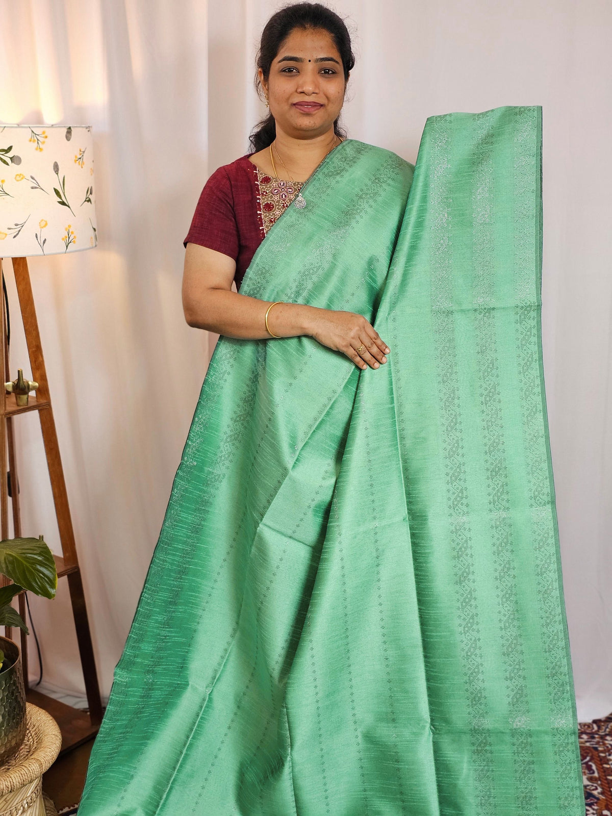 Semi Raw Silk - Sea Green