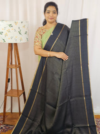 Soft Semi Tussar with Zari Weaving Saree - Black