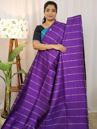 Semi Raw Silk -  Purple with Yellow