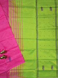 Pink with Green Chinnalampattu Saree with Blouse