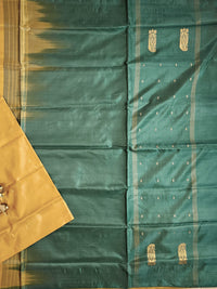 Dark Musterd with Green  Chinnalampattu Saree with Blouse