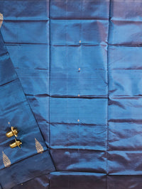 Chinnalampattu Saree - Peacock Blue with Red