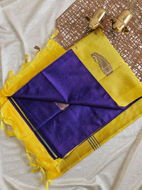 Chinnalampattu Saree - Dark Purple with Yellow