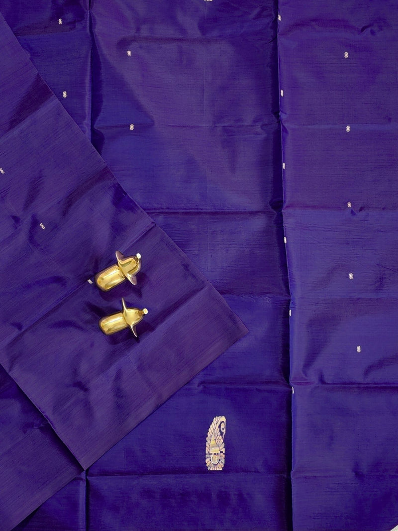 Chinnalampattu Saree - Dark Purple with Yellow