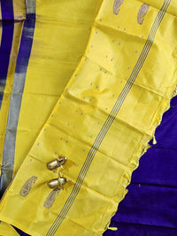 Chinnalampattu Saree - Dark Purple with Yellow