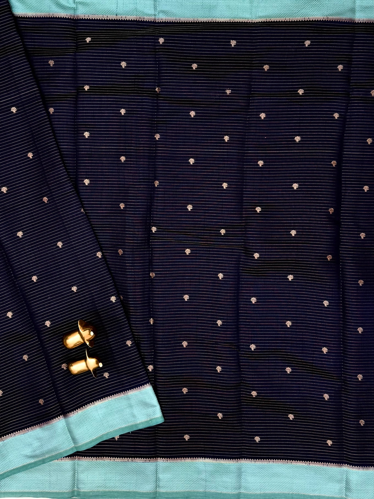 Georgette Silk Saree - Dark Blue with Blue
