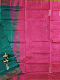 Chinnalampattu Saree - Green with Pink