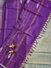 Chinnalampattu Saree - Dual Shade Green with Purple