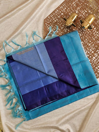 Chinnalampattu Saree - Dark Blue with Sky Blue