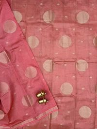 Tussar Silk Cotton Saree - Peach