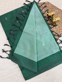 Chinnalampattu Saree - Pastel Green with Dark Green
