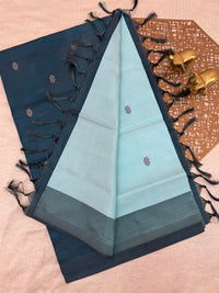 Chinnalampattu Saree - Pastel Blue with Green