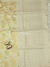 Soft Chanderi with Tissue Floral Digital Prints with Sequence Weaving -