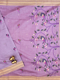 Soft Cotton with Weaving Floral Pattern  - Lavender