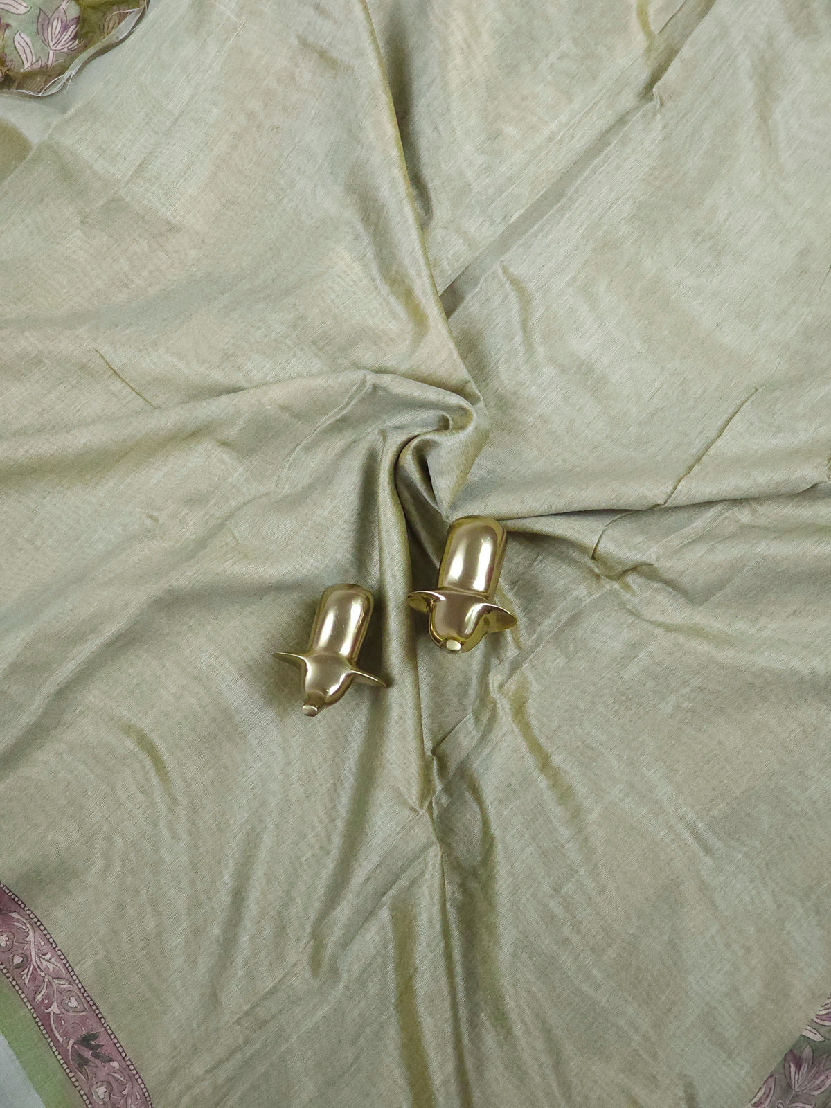 Soft Semi Tussar with Digital Prints - Green