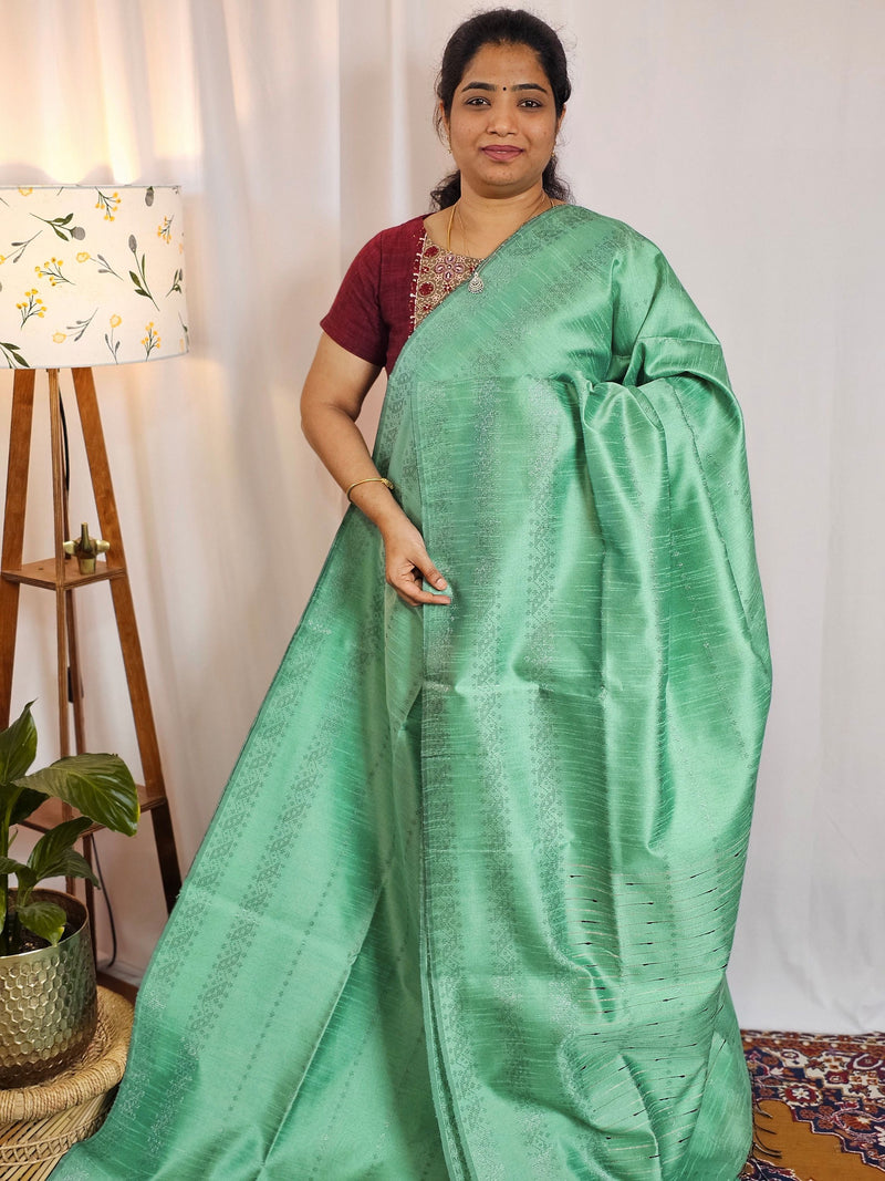 Semi Raw Silk - Sea Green
