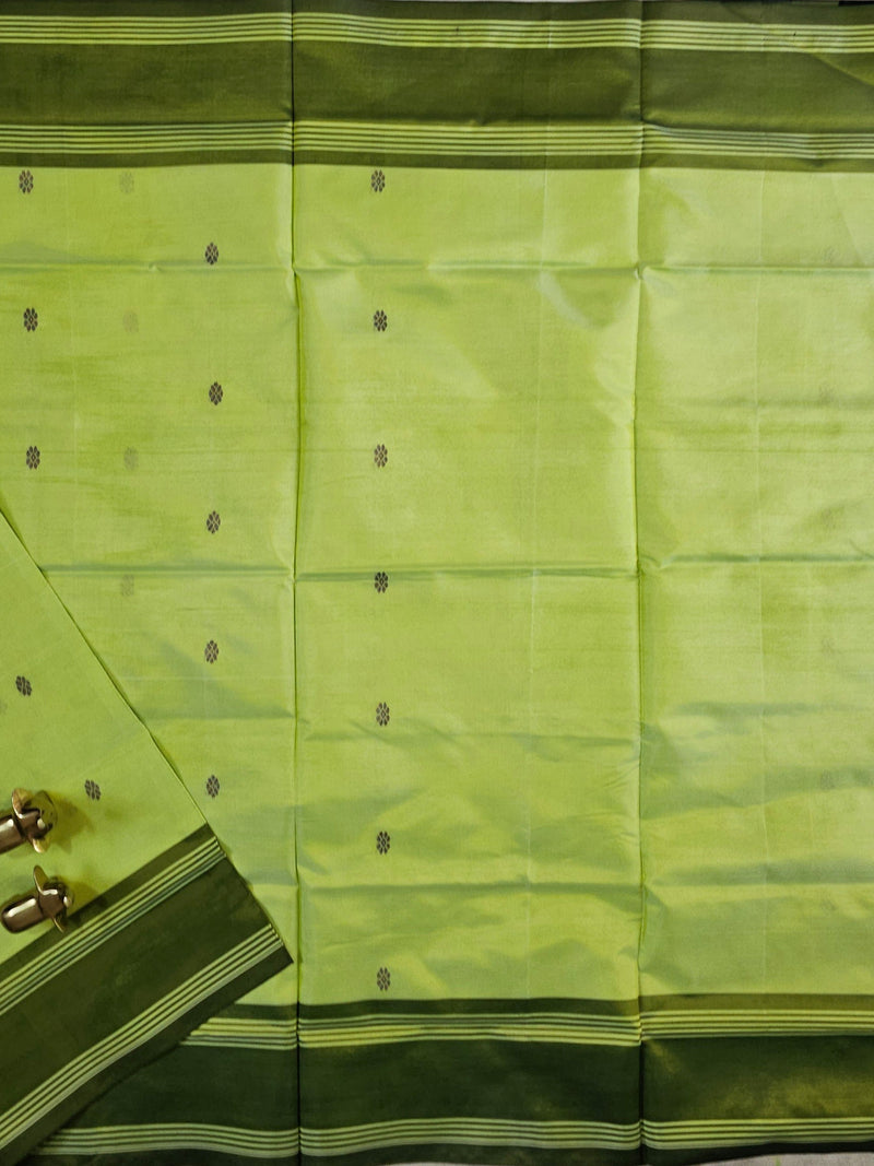 Chinnalampattu Saree - Green with Dark Green