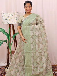 Premium Super Net Kota Saree - Pastel Green