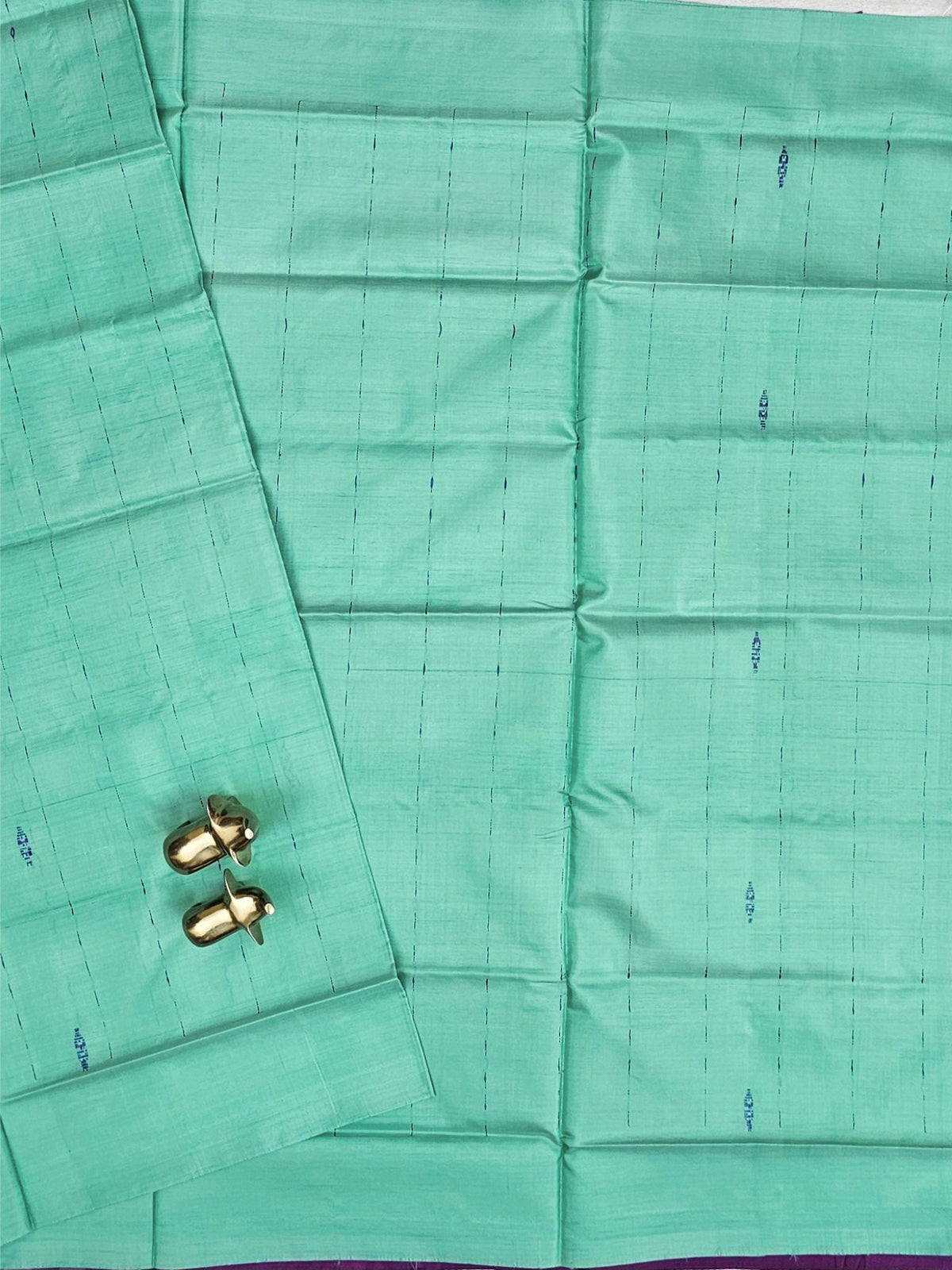 Chinnalampattu Saree - Sea Green with Purple