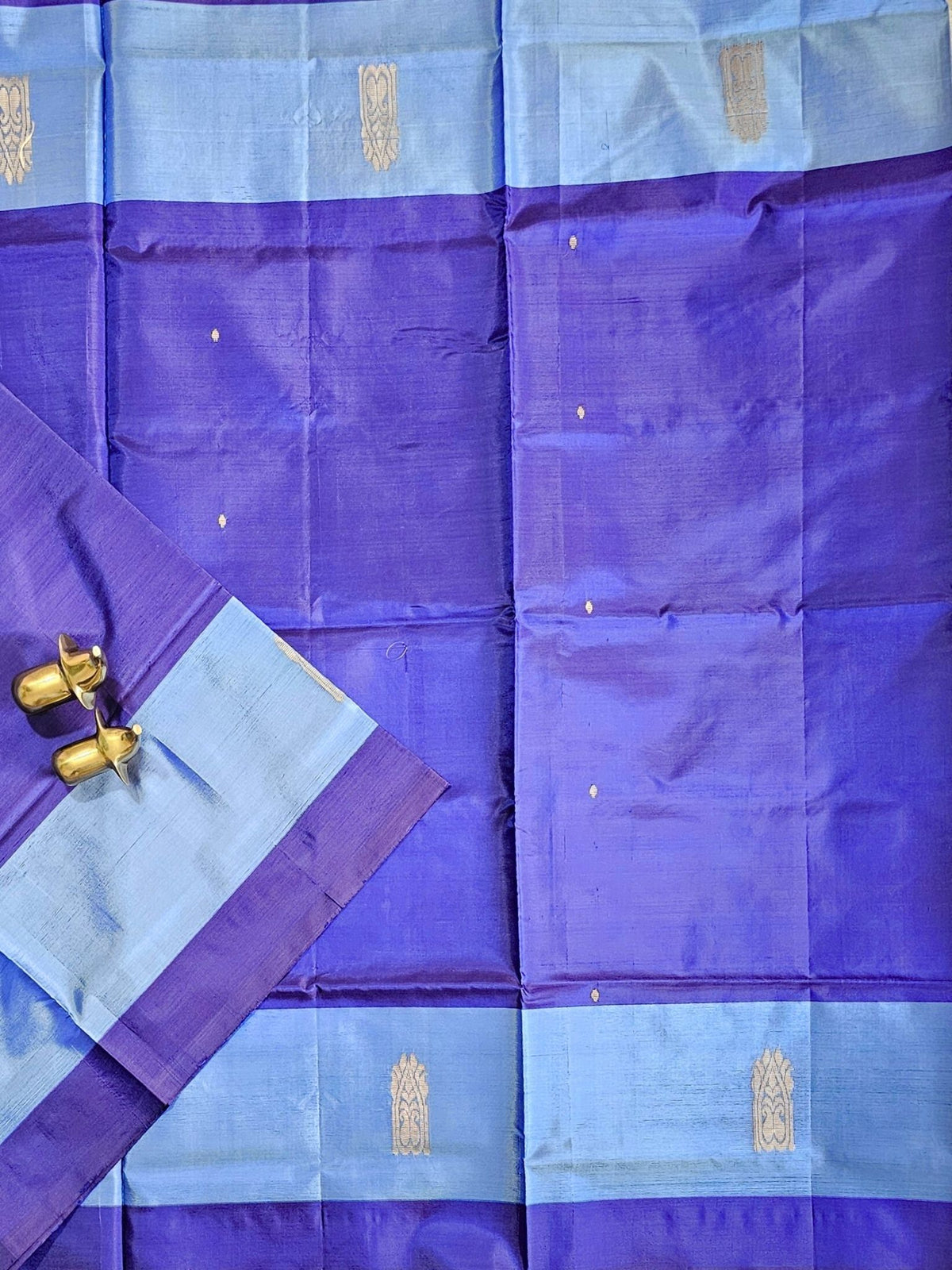Chinnalampattu Saree - Dark Blue with Sky Blue