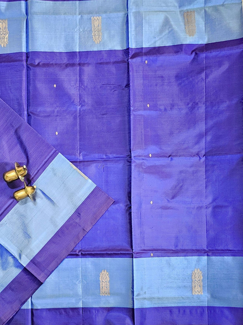 Chinnalampattu Saree - Dark Blue with Sky Blue