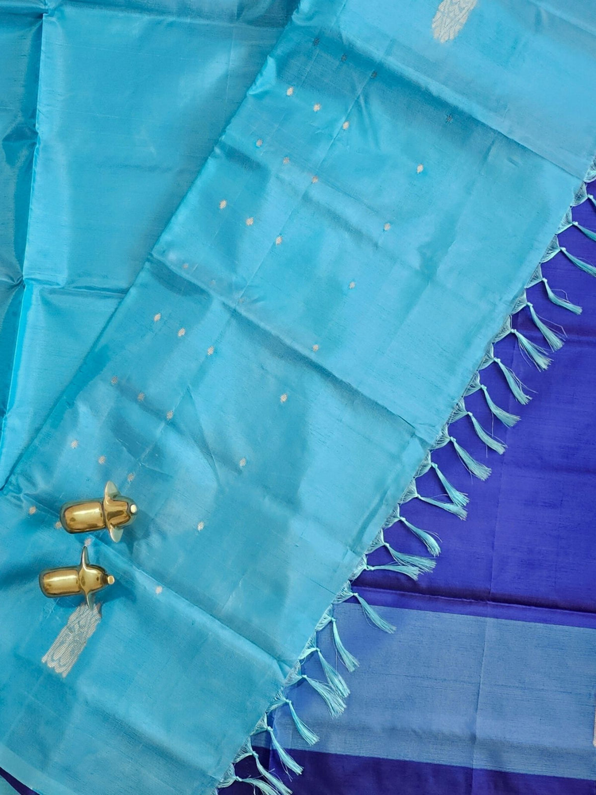 Chinnalampattu Saree - Dark Blue with Sky Blue