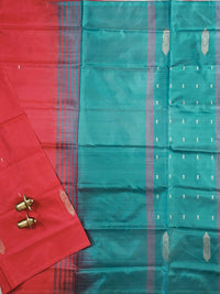 Chinnalampattu Saree - Red Peacock Green