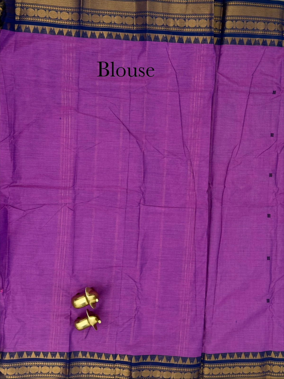 Chettinad Cotton Sarees - Purple  with Navy Blue