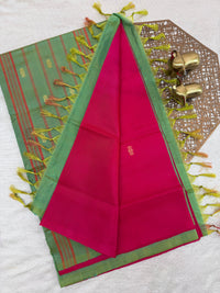 Chinnalampattu Saree - Pink with Green
