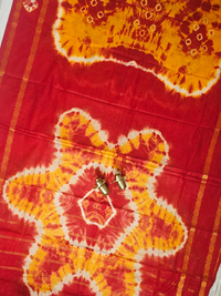 Madurai Sungadi Cotton Saree - Yellow with Red