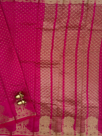 Tussar Silk Cotton Saree - Dark Pink