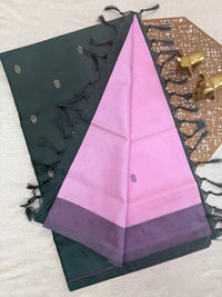 Chinnalampattu Saree - Pink with Dark Green