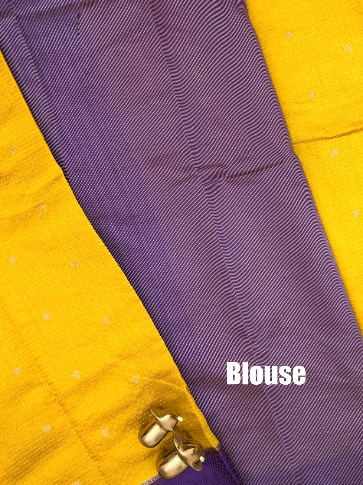 Georgette Silk Saree - Yellow with Purple
