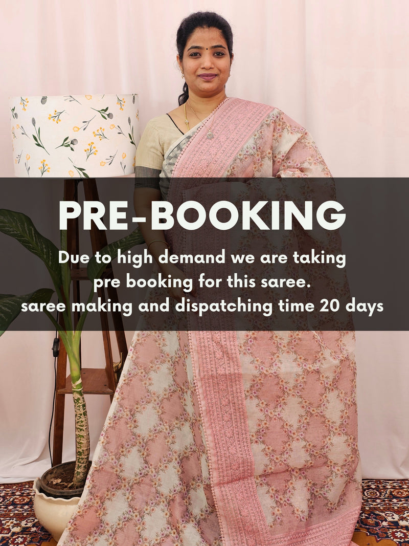 𝐏𝐫𝐞𝐛𝐨𝐨𝐤𝐢𝐧𝐠 𝐀𝐯𝐚𝐢𝐥𝐚𝐛𝐥𝐞 - 𝟐𝟎 𝐃𝐚𝐲𝐬 𝐃𝐢𝐬𝐩𝐚𝐭𝐜𝐡 𝐓𝐢𝐦𝐞 Premium Super Net Kota Saree - Pastel Peach