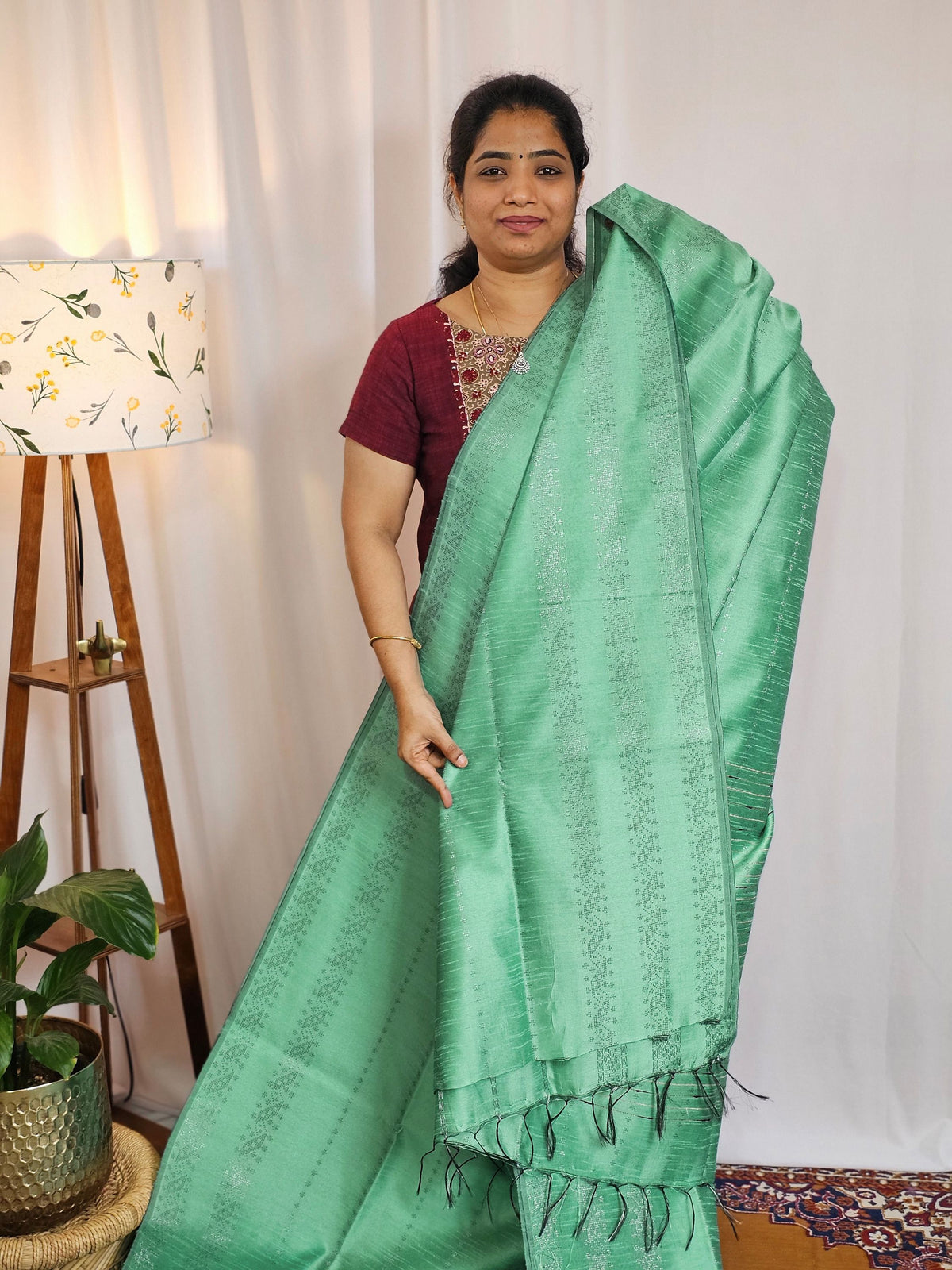 Semi Raw Silk - Sea Green