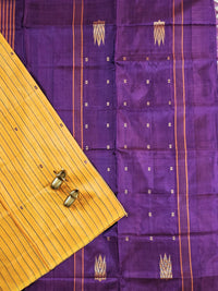 Chinnalampattu Saree - Mustard Yellow with Purple