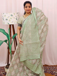 Premium Super Net Kota Saree - Pastel Green