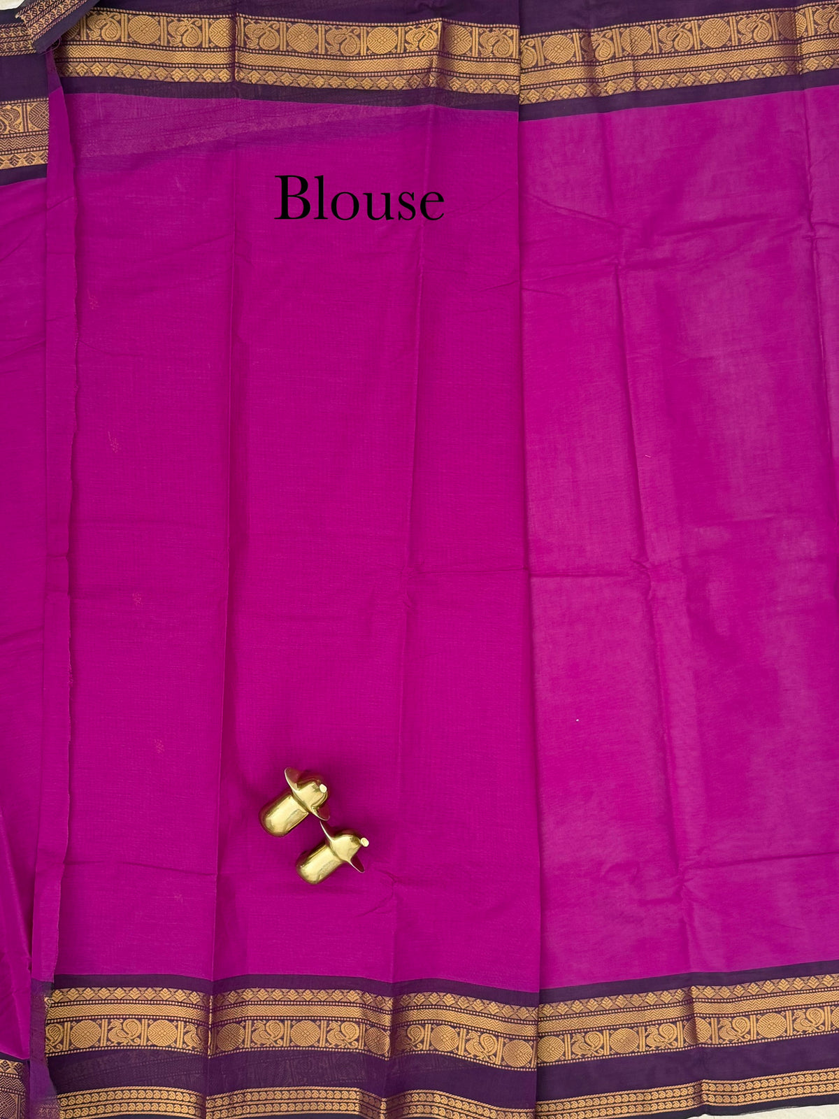 Chettinad Cotton Sarees - Magenta Pink with Dark Purple