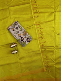 Handwoven Mangalagiri Plain Pattu Saree - Green